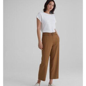 Club Monaco Round Buckle Belted Wool Trousers